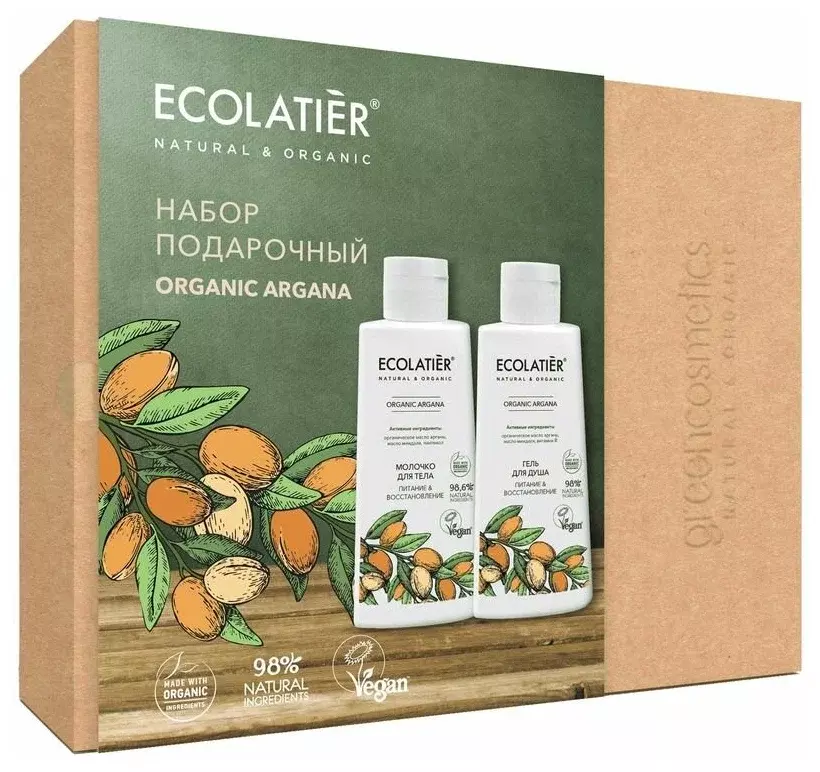 Ecolatier Подарочный набор "ORGANIC ARGANA" (гель для душа+молочко для тела) 300мл