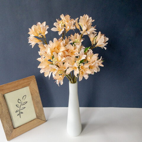 Альстромерии искусственные цветы, 1 ветка 43 см, цвет Персиковый нежный.