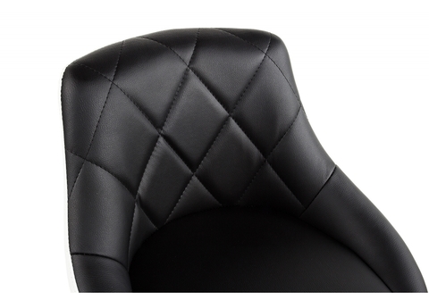 Офисное кресло для персонала и руководителя Компьютерный стул Combi черный / белый 47*47*73 Хромированный металл /Черный кожзам / белый кожзам