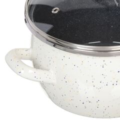 Кастрюля сталь, эмал, 5 л, с крыш, Сантэкс, Гранит цветной, 1-2450111, индукц