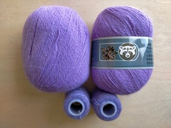 Темная сирень , арт. 45, пух норки синяя этикетка