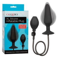 Черная расширяющаяся анальная пробка XL Silicone Inflatable Plug - 16 см. - 