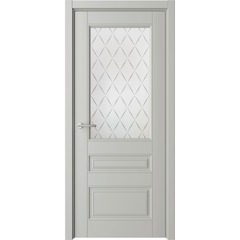 Межкомнатная дверь эмаль Классика 3 серый со стеклом