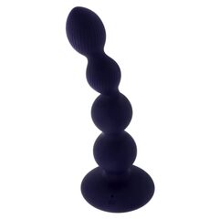 Фиолетовые анальные бусы с вибрацией и вращением Pleasure Orbit - 17,8 см. - 
