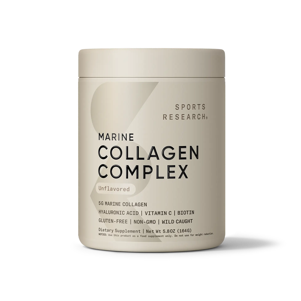 Морской коллаген с биотином и гиалуроновой кислотой, Marine Collagen Complex, Sports Research, 163 г
