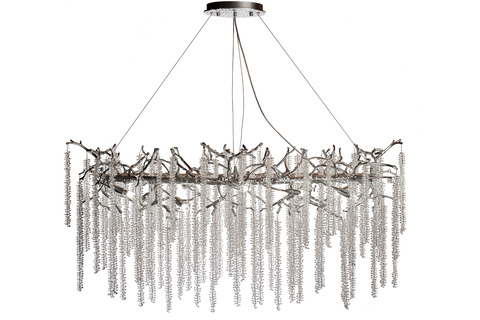 Люстра 120х45см Garda Decor серебряная со стеклянными подвесками