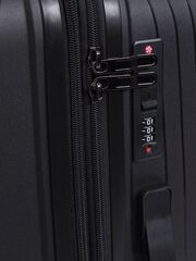 Чемодан полипропилен ЛЮКС облегченный средний Черный 65x43x27 см (М) без расширения2