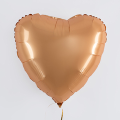 Г 18''/46 см, Сердце, Сатин, Персик, 1 шт.