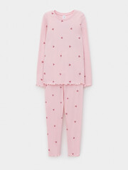 пижама  для девочки  К 1618/холодный розовый,милые сердечки