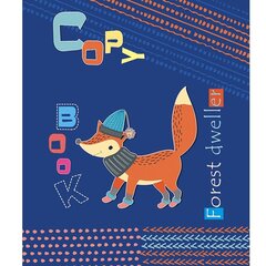 Тетрадь 48л., А5, клетка, Апплика "Лисёнок в шапке", скрепка, обложка офсетная бумага, блок офсет №2