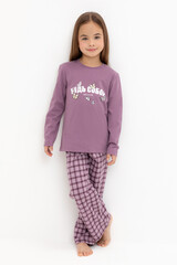 пижама  для девочки  К 1623/спелый виноград,клетка