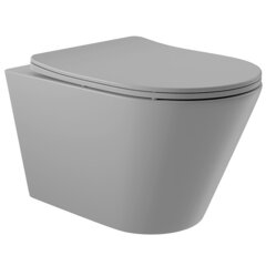Aqueduto CON0130 AQD CONE Унитаз подвесной 525*360 безободковый, сиденье с микролифтом, серый матовый фото