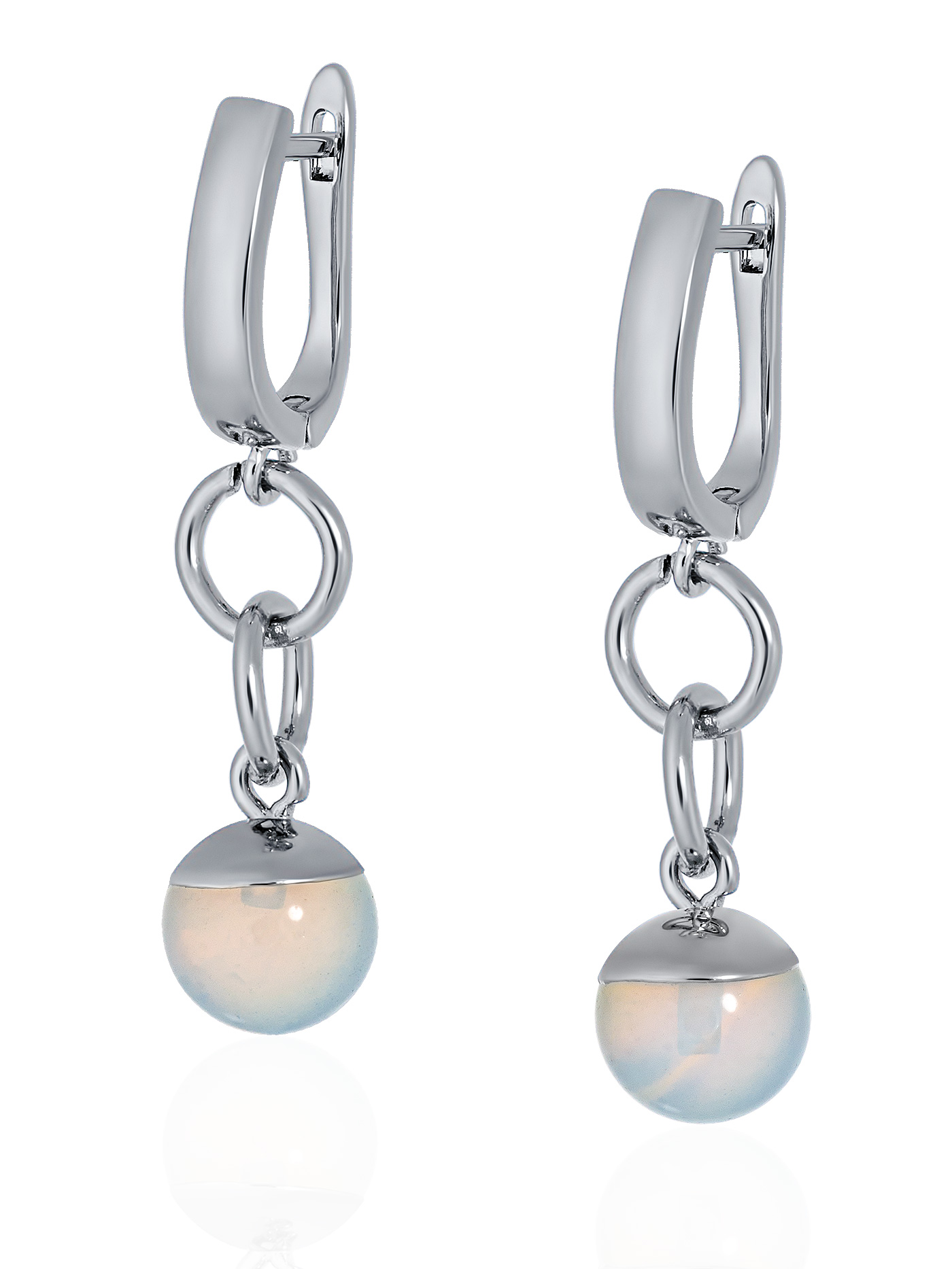 Длинные серьги с лунным камнем