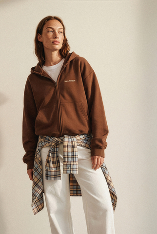 Худи на молнии №2, коричневый