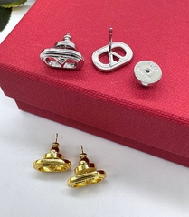 Серьги-пусеты Valentino цвет серебро/золото