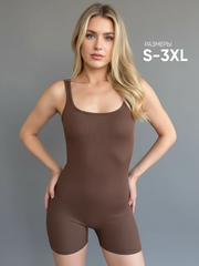 Боди женское утягивающее коричневое