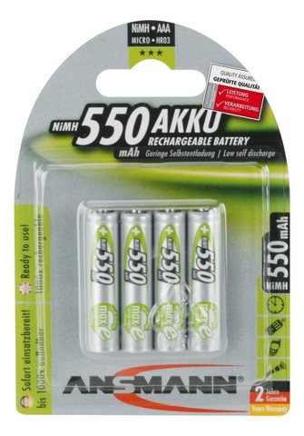 Аккумулятор ААА/NiMH ANSMANN MaxE 1.2V 550mAh