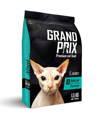Grand Prix Adult Sterilized сухой корм для кошек (с кроликом) 1,5 кг