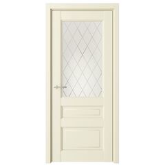 Купить Межкомнатная дверь экошпон винил Эрмитаж 2 ваниль стекло ромб