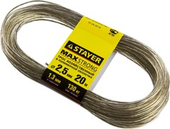 STAYER 20 м, d 2.5 мм, стальной, в полимерной оболочке, хозяйственный трос (50145-2.5)