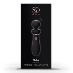 Черный вибратор So Divine Relax Portable Massage Wand - 24 см. - 