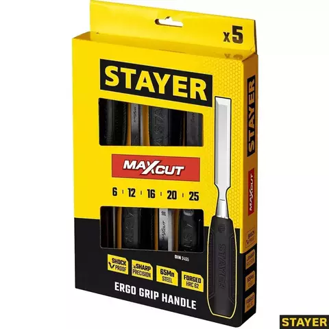 STAYER Max-Cut 5 предм., Набор стамесок (1820-H5)