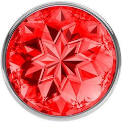 Анальная пробка Lola Toys Diamond Sparkle Large, серебро, красный