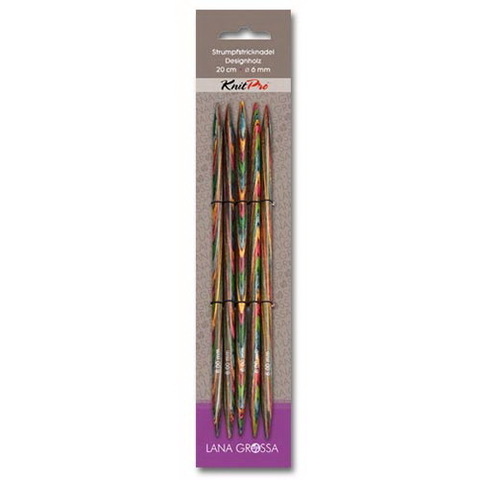 Чулочные деревянные спицы Lana Grossa Multicolor 15 см