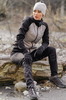 Премиальный костюм для лыж и зимнего бега Nordski Hybrid Hood Pro Black/Grey женский
