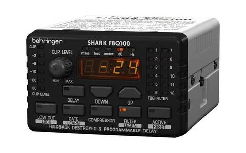 BEHRINGER FBQ100 подавитель обратной связи 8 полос с микрофонным предусилителем, функции компрессора, гейта, задержки
