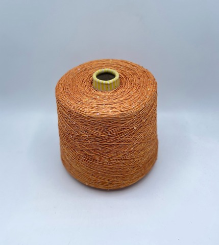 G&G Filati  (пр.Италия),art-Bellino, 370м/100гр, 100%Лен+пайетка(золото) , цвет-Охра,меланж, арт-34145