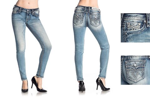 Rock Revival | Джинсы женские JULEE S249 SKINNY RP9436S249 перед сзади и детали