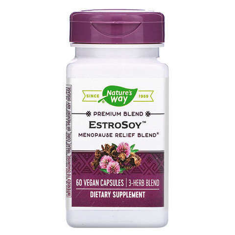 Nature's Way, EstroSoy, средство при менопаузе, 60 вегетарианских капсул