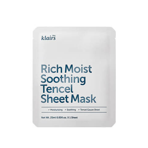 Маска для глубокого увлажнения  и успокоения кожи Klairs Rich Moist Soothing Tencel Sheet Mask