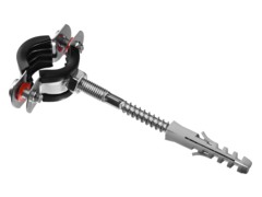 ЗУБР 1/2?, цинк, 1 шт, трубный хомут с сантехнической шпилькой и дюбелем (37866-20-24)