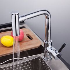 Смеситель для кухни, Frap, выдвиж излив, с картриджем, хром, F6044