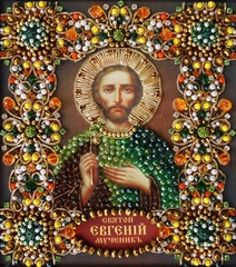 Ии-43 Набор для вышивания хрустальными камнями Святой Евгений