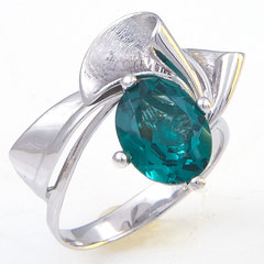 Кольцо из серебра с турмалином параиба Арт.1118п