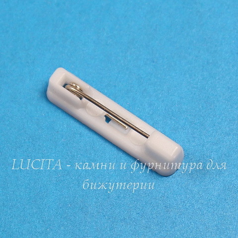Основа для броши 22х5 мм (цвет - белый), 10 штук