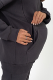 Утепленный спортивный костюм для беременных и кормящих 15154 темно-серый