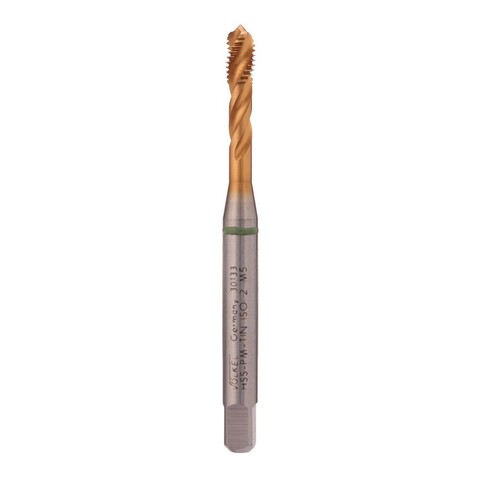 Метчик М 5,0х0,8 (Машинный, винт.) DIN371 HSSEPM-TiN 6h C/2-3P R39 70мм a=4,9 Voelkel 30133
