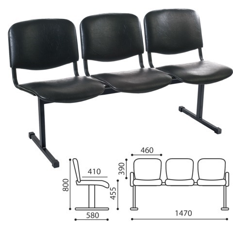 Кресло для посетителей трехсекционное 
