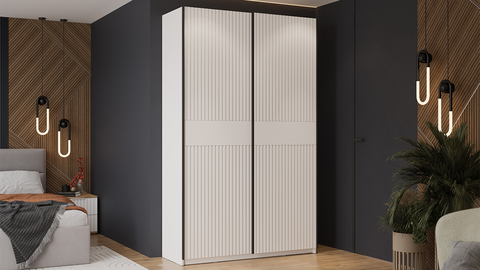 Шкаф-купе Оскар Хилтон 2-х дверный 140 белый снег / белый матовый / ручка черная