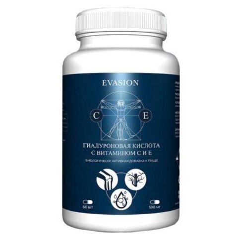 Evasion Гиалуроновая кислота с витамином С и E, 60 капсул |
