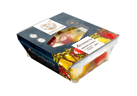 Антипасти перчики ассорти с мягким сыром в масле , 260г