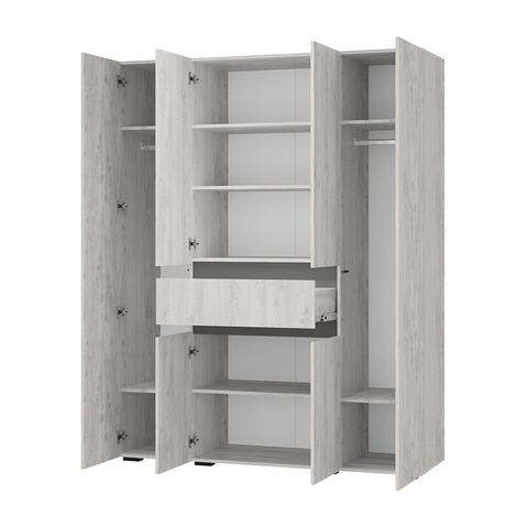 Шкаф 4-х дверный Мрия шк-13 бетон пайн светлый / графит