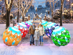 Надувные ёлочные шары с подсветкой Надувные ёлочные шары с подсветкой