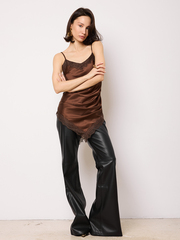 Платье комбинация коричневый