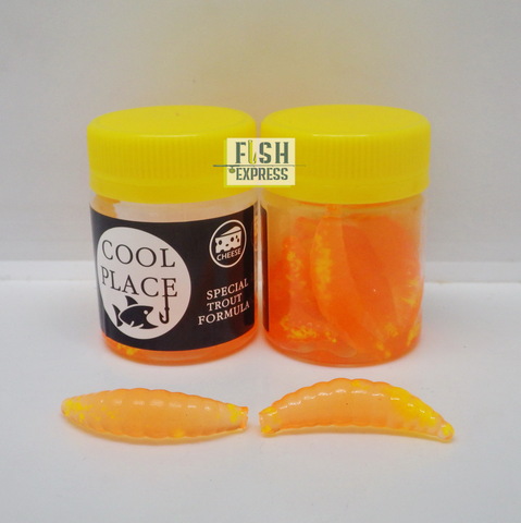 Форелевая силиконовая приманка COOL PLACE MAGGOT 1.6  цвет ОРАНЖЕВЫЙ (ЖЁЛТАЯ КРОШКА) СЫР