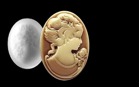 Силиконовый молд камея Девушка № 12